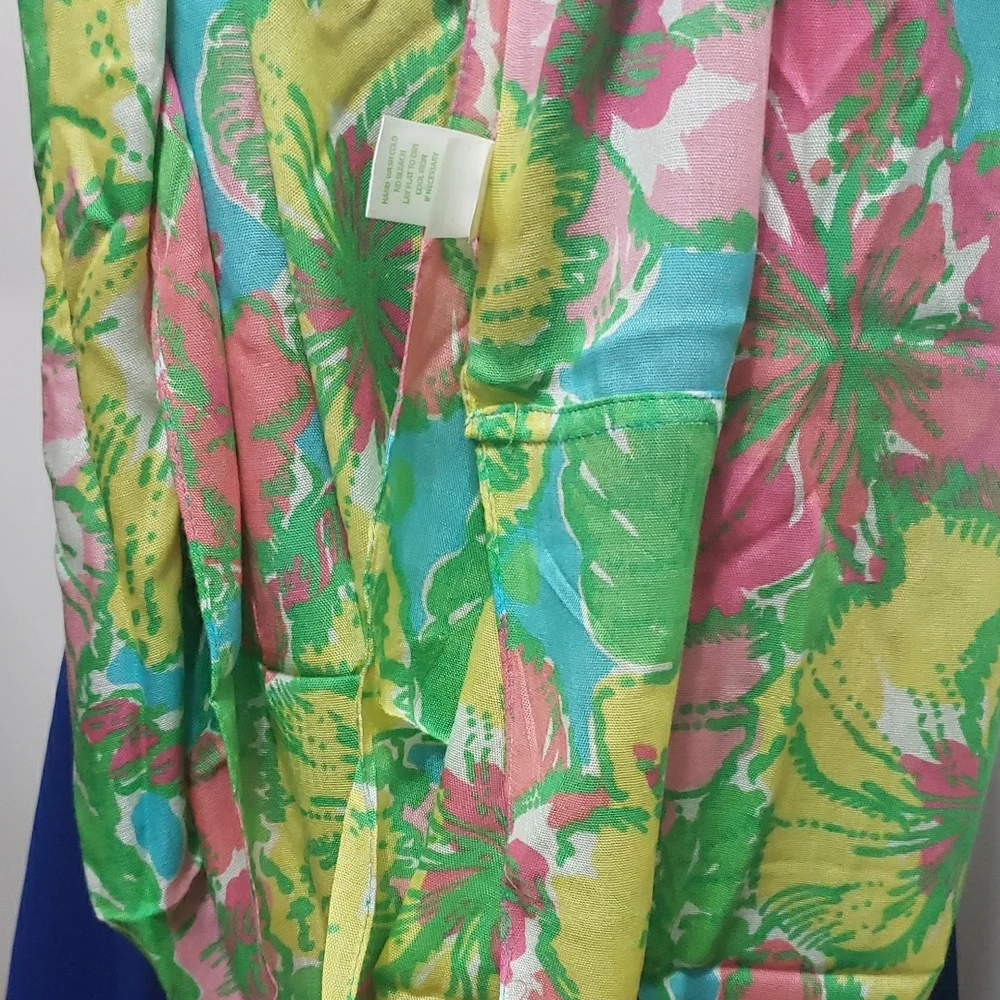 Lilly Pulitzer‎ Shorely Blue Big Flirt Floral Multicolor Infinity Scarf